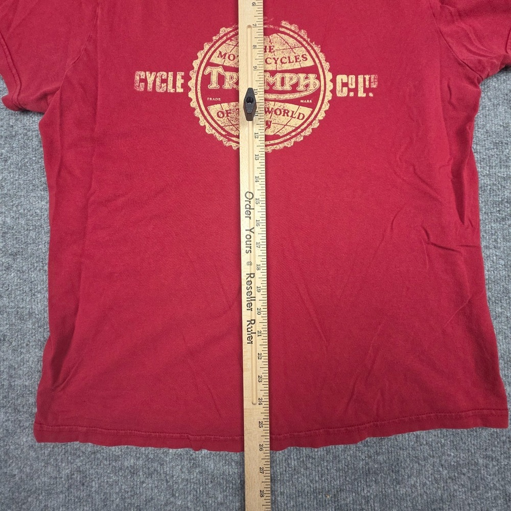 Vintage Lucky Triumph T-Shirt Men's XL Red Made USA Graphic Motorcycle - Picture 6 of 10